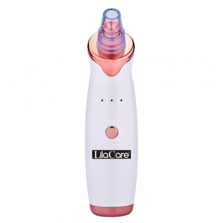 Aspirator facial Lila Care, ingrijire ten, indepartarea punctelor negre, minimizarea porilor, putere de aspirare mare, 3 nivele de rezistenta, 5 capete inlocuibile, portabil, alb [2]
