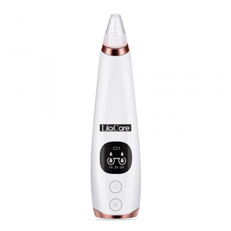 Aspirator facial Lila Care, ingrijire ten, indepartarea punctelor negre, minimizarea porilor, putere de aspirare mare, 6 capete inlocuibile, 7 nivele de rezistenta, portabil, alb [1]