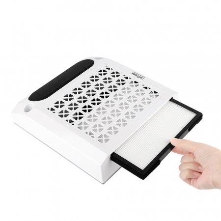 Aspirator manichiura multifunctional 4 in 1, Lila Rossa, cu pila electrica, colector praf, lampa led si suport maini [6]