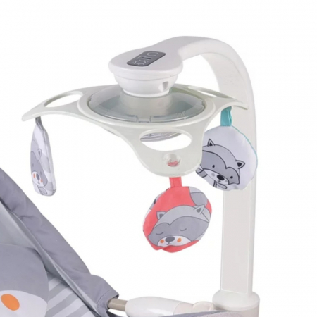 Balansoar copii cu vibratii KAREMI cu sunete si camp magnetic pentru leganat, gri deschis [2]