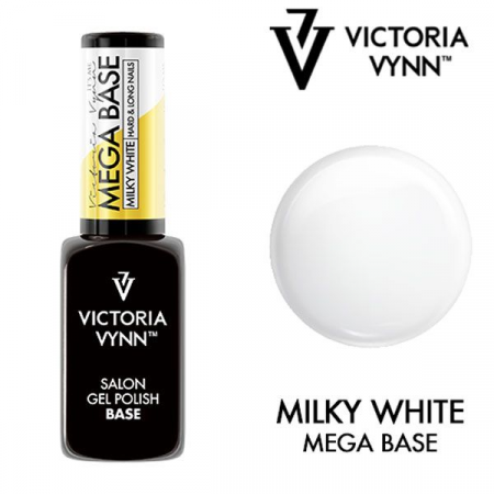 Oja semipermanenta - Baza Victoria Vynn Mega Base Hard & Long Nails Milky White 8 ml
