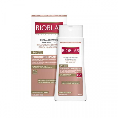 Sampon anticadere Bioblas pentru par uscat si deteriorat cu Probiotic+Panthenol 360ml