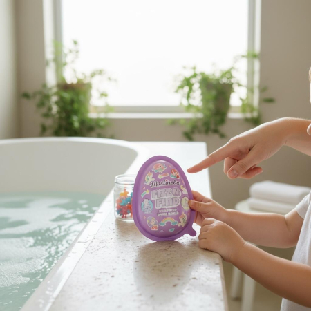 Bombă de baie efervescentă cu surpriză în interior, mov, 98212K , Martinelia, 150g [1]