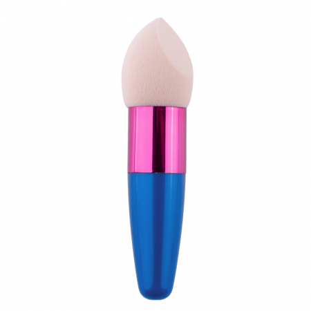 MACHIAJ - Burete makeup cu maner, pentru fondul de ten - beige + blue