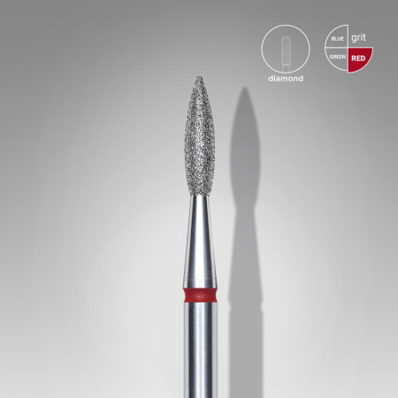 Aparatura manichiura - Capat freza diamant Staleks Expert flacara ascutit fina 2.1 mm