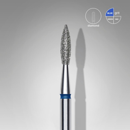 Aparatura manichiura - Capat freza diamant Staleks Expert flacara ascutit medie 2.1 mm