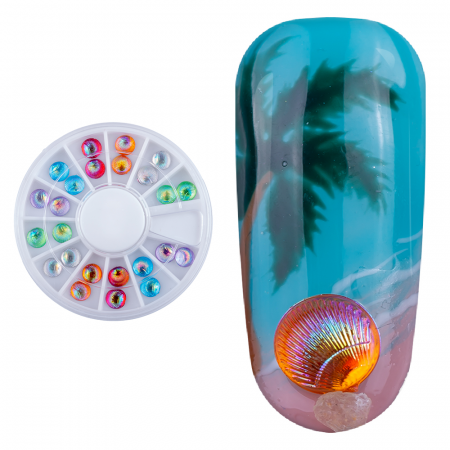 Carusel decoratiuni unghii, model stoica, multicolore [5]