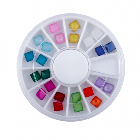 UNGHII - Carusel decoratiuni unghii, patrate, multicolore