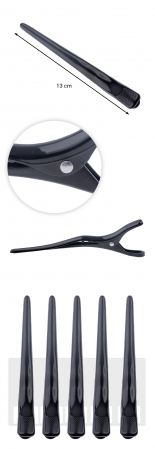 Clips frizerie sau coafor Lila Rossa 6307 din plastic 5 buc. [3]