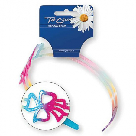 PAR - Cordeluta pentru par, Top Choice, cu fundita multicolora TC27123