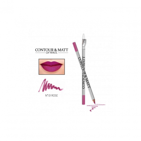 Creion pentru conturul buzelor, Contour and Matt, Revers, nr.01 Rose, mat [1]