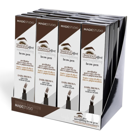 Creion pentru sprancene Microfilling Brow Pen – Maro închis, Magic Studio, 68021N, 1,35 g [2]