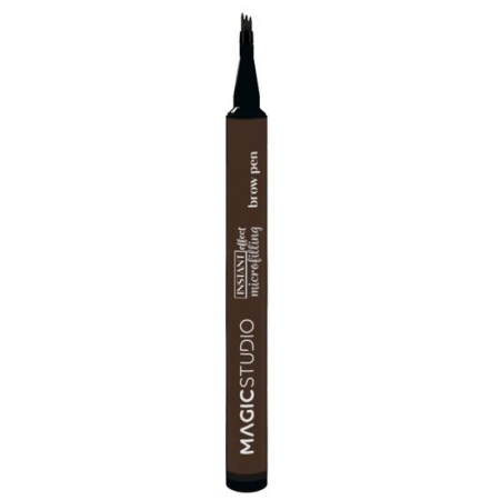 Import - Creion pentru sprancene Microfilling Brow Pen – Maro închis, Magic Studio, 68021N, 1,35 g