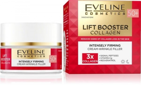 Ser, elixir - Crema de fata impotriva ridurilor cu efect de regenerare 50+ Eveline Cosmetics Lift Booster Collagen 50ml