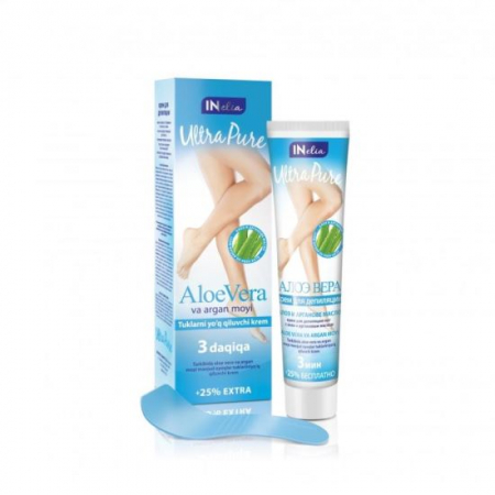 COSMETICA - Crema depilatoare, Inelia Ultra Pure, Aloe Vera si ulei de argan, 125ml