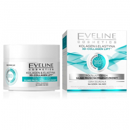 FATA, CORP - Crema fata antirid cu colagen si elastin EVELINE COSMETICS 3D Collagen 50ml