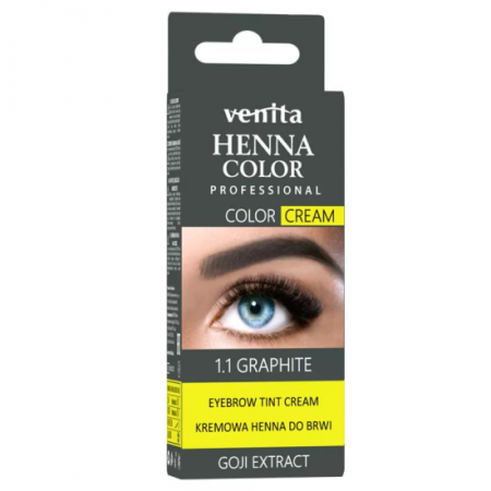 PAR - Crema henna cu extract de goji pentru vopsirea sprancenelor cu efect de lifting Venita 1.1, gri