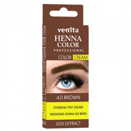 PAR - Crema henna cu extract de goji pentru vopsirea sprancenelor cu efect de lifting Venita 4.0, maro