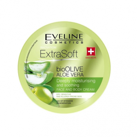 Crema, lapte, lotiune - Crema intensiva regeneratoare Eveline Extra Soft Bio Olive Aloe Vera 175 ml