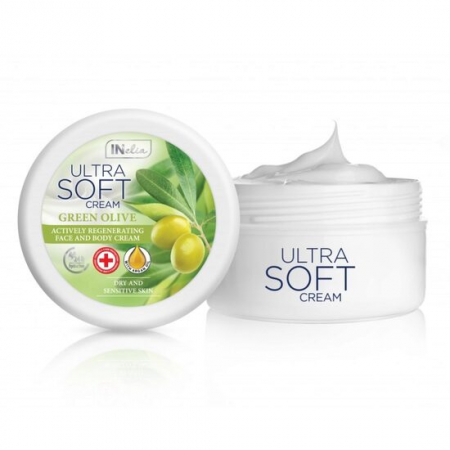 FATA, CORP - Crema pentru fata si corp, Inelia, Ultra Soft, Regenerare activa, Masline Verzi, 200ml
