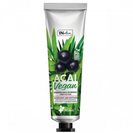 Ingrijire maini - Crema pentru maini si unghii, protectie si regenerare, Vegan, Inelia, Revers, cu extract de acai ecologic si bambus, 100ml