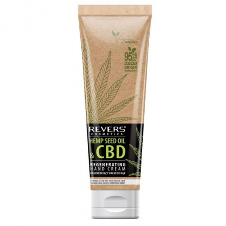 Ingrijire maini - Crema regeneranta pentru maini, cu ulei de canepa CBD, Revers, 100ml