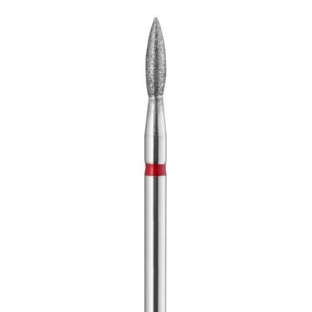 Aparatura manichiura - Cupio Bit din diamant flacara ascutita - rosu 2.5mm