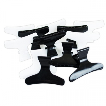 Ustensile frizerie si coafor - Cupio clame alb/negru set 12