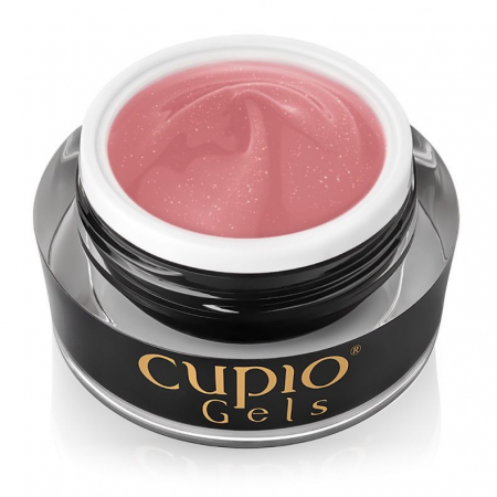 Geluri UV - Cupio Gel pentru tehnica fara pilire - Make-Up Fiber Shimmer Rose 30ml