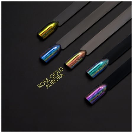 Nail ART - Cupio Pigment holo unicorn Rose Gold Aurora