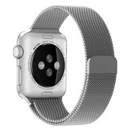 Curea metalica pentru Apple Watch Loomax, bratara compatibila cu Apple Watch, 42 / 44 mm Silver [1]