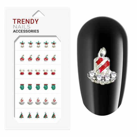 Decor metalic pentru unghii pentru Craciun, set 30 de bucati, nr. 9 [3]