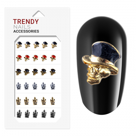 Decor metalic pentru unghii pentru Halloween, set 30 de bucati, nr. 6 [3]