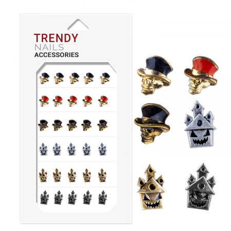 Decor metalic pentru unghii pentru Halloween, set 30 de bucati, nr. 6 [1]