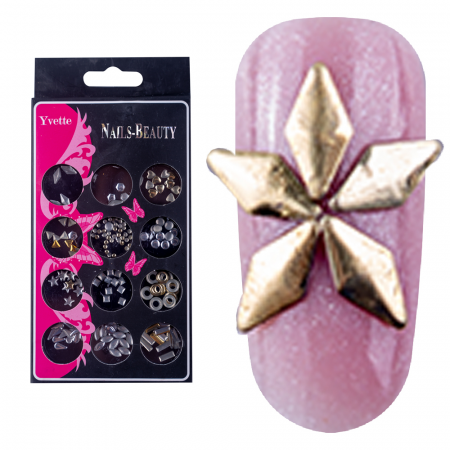 Decoratiuni unghii, Lila Rossa, metalice [4]