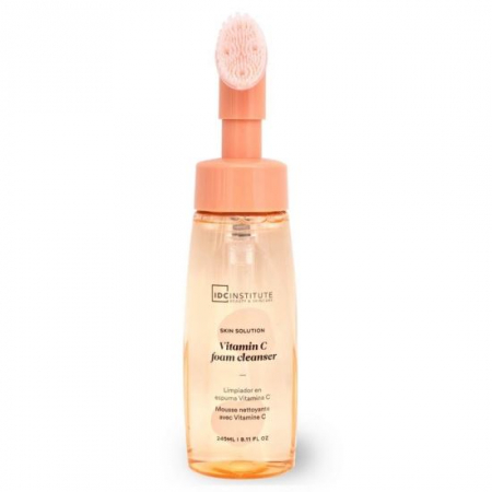 MACHIAJ - Demachiant spuma cu vitamina C si perie exfoliere IDC Institute 68110, 240 ml