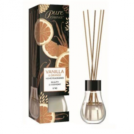 ACASA - Difuzor cu betisoare parfumate Pure Essence, Vanilie si flori de portocala, 25 ml