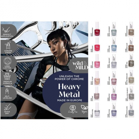 Import - Display cu 36 bucati Lac de unghii Heavy Metal, Wild & Mild