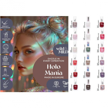 Import - Display cu 36 bucati Lac de unghii Holo Mania, Wild & Mild