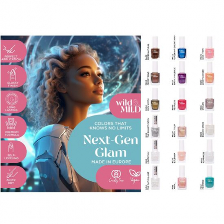 Fara Categorie - Display cu 36 bucati Lac de unghii Next Gen Glam, Wild & Mild