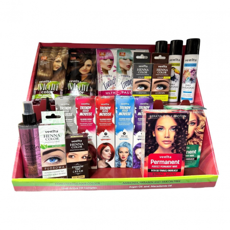 Display din carton, pentru expunere produse de ingrijire / colorare par Venita [1]