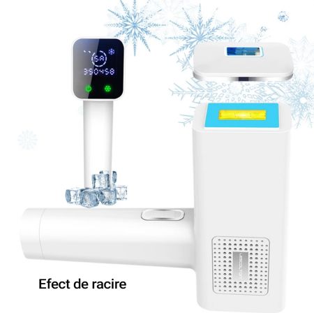 COSMETICA - Epilator IPL Lescolton cu maner si touchscreen, epilare definitiva, functie de racire 360 grade, 400.000 pulsatii, 4 in 1, 10 trepte putere, alb