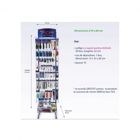 Expozitor accesorii cosmetice, Top Choice, 210x60cm [1]