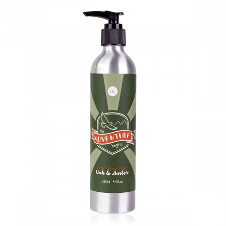 CADOURI - Set cadou barbati, gel de dus, 280ml hair body wash ADVENTURE COLLECTION in aluminum dispenser, fragrance: Oak Amber, col. green/orange, PU 6/12, set cadou craciun