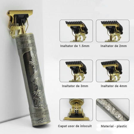 Masina de tuns Karemi, cu acumulator, trimmer, incarcare USB, 5 W, negru [1]