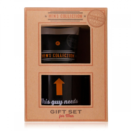 CADOURI - Set cadou barbati, gel de dus, Gift set MEN'S COLLECTION in kraft paper gift box, incl. 100ml shower gel, coffee mug (ca. 240ml), fragrance: Birch Cedar, col. brown, PU 6/12, set cadou craciun