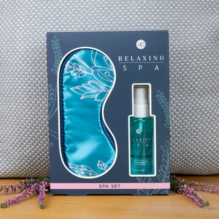 Set cadou femei, masca de dormit, spray pentru perna, Wellness set RELAXING SPA in gift box, incl. 60ml pillow mist, sleep mask, infused with Lavender Oil, fragrance: Lavender Chamomile, col. blue/l [1]