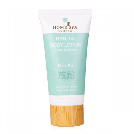 CADOURI - crema de maini, 60ml hand body lotion HOME SPA in tube, fragrance: Lotus Jojoba, col. mint green/brown/white, PU 12/48, set cadou craciun