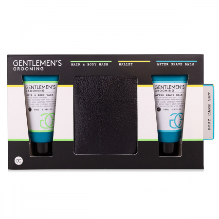 Set cadou barbati, gel de dus, portofel, balsam after shave, Bath set GENTLEMEN'S GROOMING in paper gift box, incl. 60ml hair body wash, 60ml after shave balm, wallet (material: ...), fragrance: Coo [2]