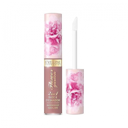 Fard de ochi - Fard de pleoape lichid si baza 2in1 Flower Garden, Eveline Cosmetics 6.5ml nuanta 01